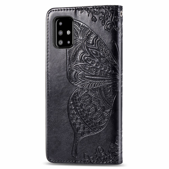 Klapkové puzdro pre Samsung Galaxy A51 4G, Butterfly, čierne