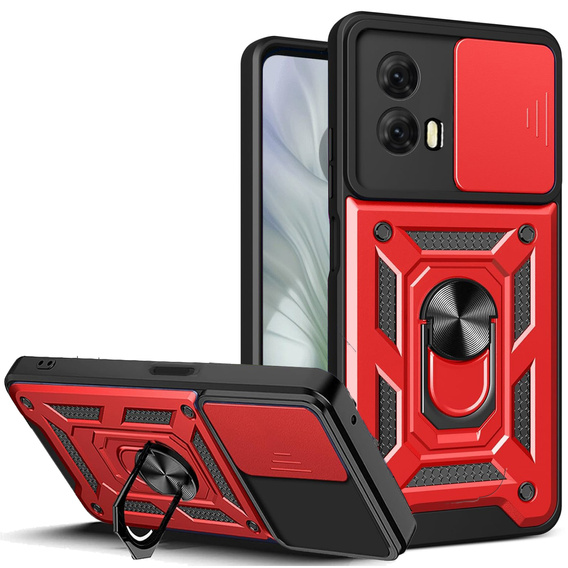 Obal na mobil pre Motorola Moto E14, CamShield Slide, červené