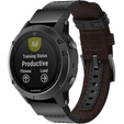 Pasek Canvas+Leather do Garmin Fenix 5/6/7 Pro Forerunner 935/945/955 - Brown