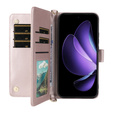 Puzdro s chlopňou pre Oppo Reno 13 5G, Crossbody Leather Wallet, ružové