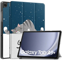 Puzdro pre Samsung Galaxy Tab A9+, Smartcase, sleeping cat
