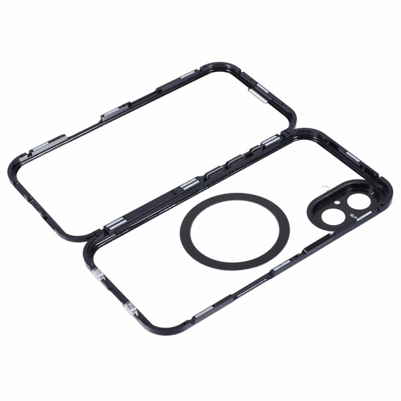 Magnetické puzdro Dual Glass MagSafe pre iPhone 16, čierne