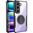 Puzdro pre Infinix Hot 50 Pro+ 4G, s magnetickým štítkom, transparentné / čierne