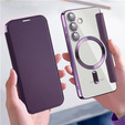 Klapkové puzdro pre Samsung Galaxy S24+ Plus, RFID Wallet MagSafe CamShield, fialové
