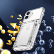 Puzdro pre iPhone 16 Plus, Card Holder Kickstand, transparentné 