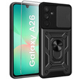 Pancierované puzdro pre Samsung Galaxy A26, CamShield Slide, čierne + tvrdené sklo 9H