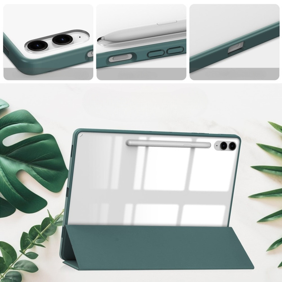 Puzdro pre Samsung Galaxy Tab S9 FE+ Plus, Smartcase Hybrid, so slotom na stylus, zelený