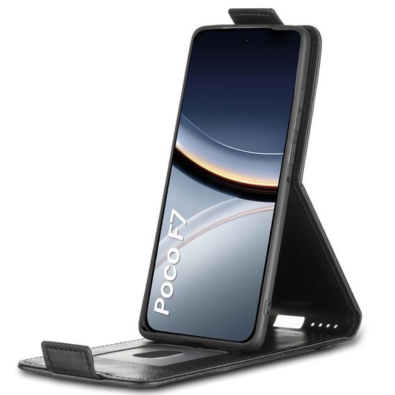Klapkové puzdro pre Xiaomi Poco F7, Flip, čierne