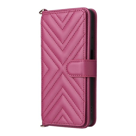 Puzdro s chlopňou pre Xiaomi Poco M7 Pro 5G, Crossbody Leather Wallet, bordové