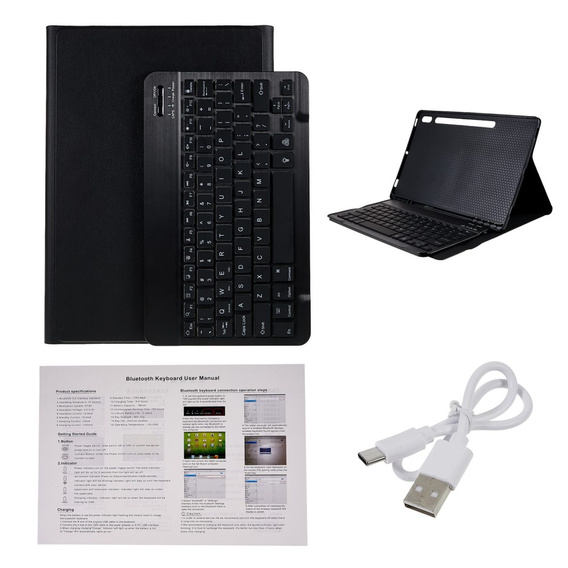 Puzdro + klávesnica Galaxy Tab S7+ Plus / S8+ Plus /S7 FE T730 T733, Pen Slot, čierne