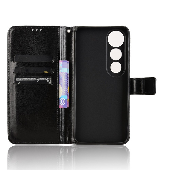 Klapkové puzdro pre Vivo V50 Lite 4G / 5G, Crazy Horse Wallet, čierne