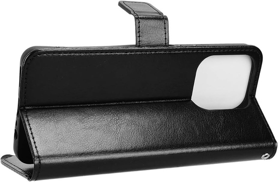 Klapkové puzdro pre Realme Note 70T 4G, Crazy Horse Wallet, čierne