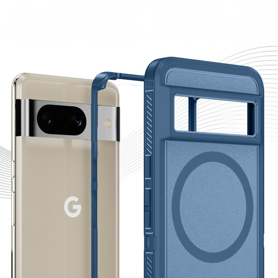 Puzdro s rámom pre Google Pixel 8A, pre MagSafe, modré