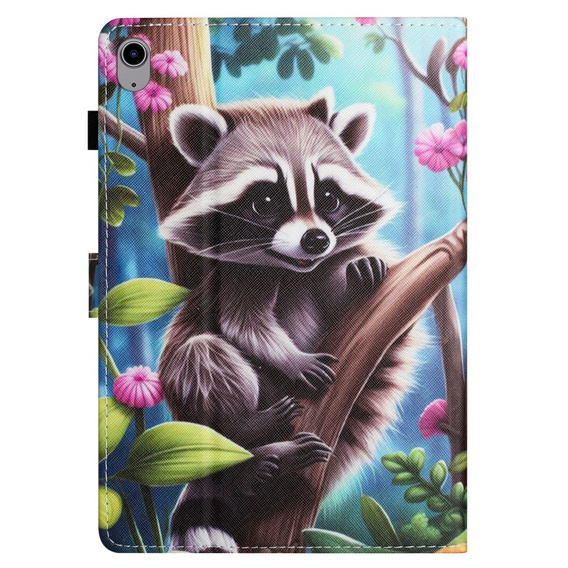 Puzdro pre iPad 10.9" 2022 (10 gen.), s chlopňou, raccoon
