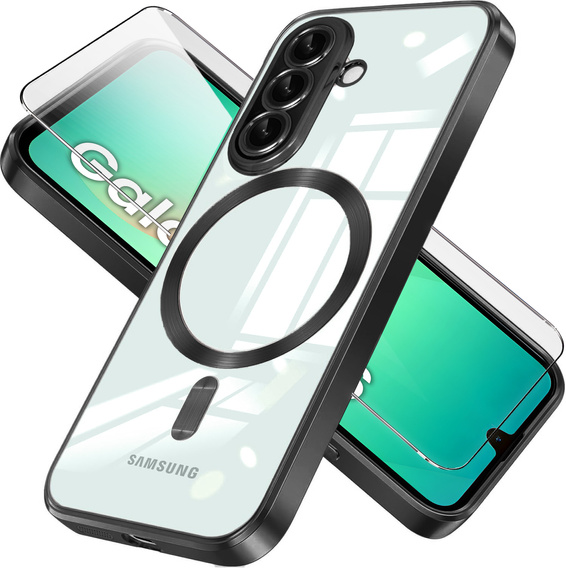 Puzdro pre Samsung Galaxy A26, Electro MagSafe, čierne + sklo na displej