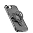 Puzdro iPhone 16e, Glittery Magnetic Kickstand, čierne