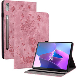 Puzdro s chlopňou pre Lenovo Tab P12, flower, svetlo ružové