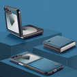 Puzdro pre Samsung Galaxy Z Flip7 FE / Z Flip6, CASEME Litchi Leather, modré