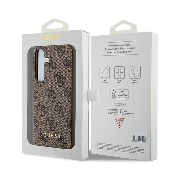 GUESS Obal na mobil pre Samsung Galaxy A55, 4G Charms Collection Hardcase, hnedé