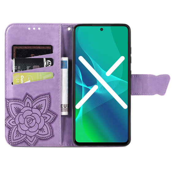 Klapkové puzdro pre Motorola Moto G54 5G, Butterfly, fialové