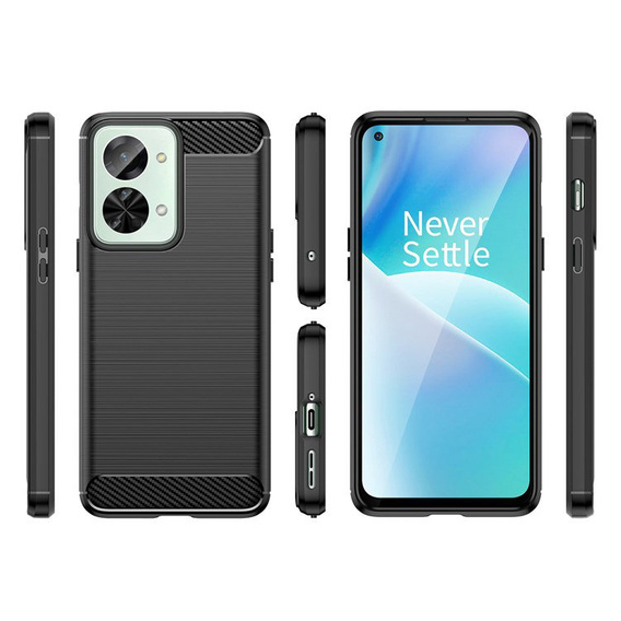 Obal na mobil pre OnePlus Nord 2T 5G, Carbon, čierne