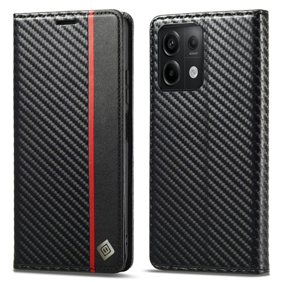 Flipové puzdro pre Xiaomi Redmi Note 13 Pro 4G / Xiaomi Redmi Note 14S / Xiaomi Poco M6 Pro 4G, Carbon LC.IMEEKE, čierne