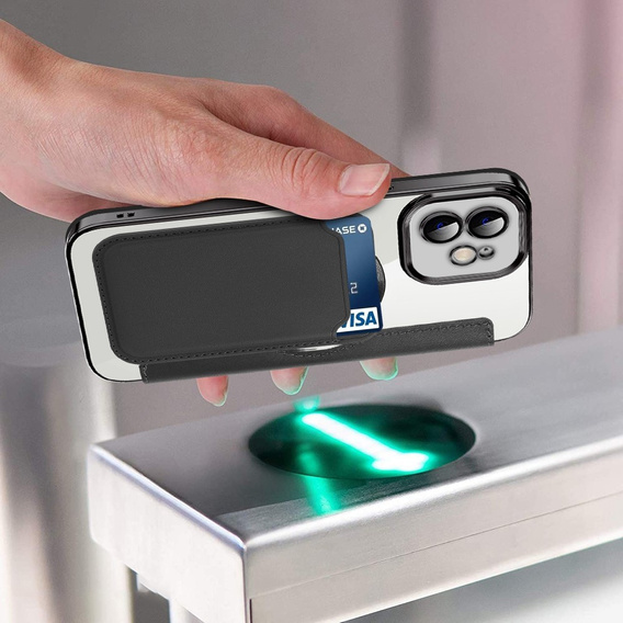Klapkové puzdro pre iPhone 11, RFID Wallet MagSafe CamShield, čierne