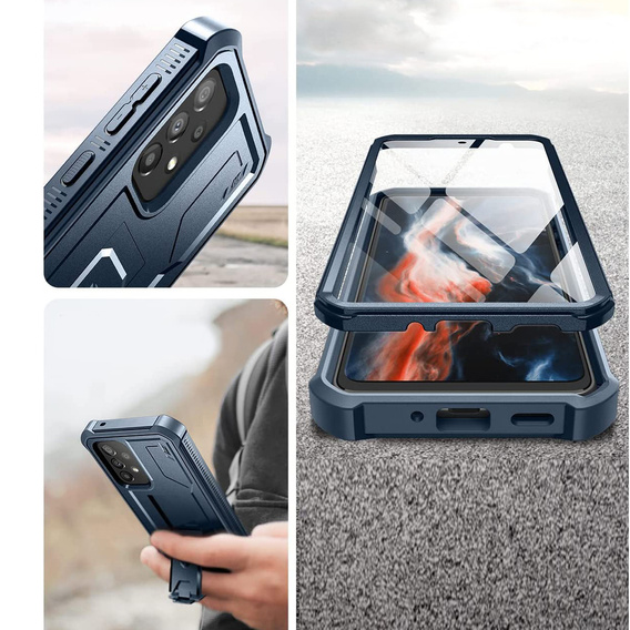 Obrnené puzdro pre Samsung Galaxy A33 Dexnor Full Body, Dexnor Full Body, tmavomodré