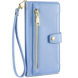 Klapkové puzdro pre Samsung Galaxy A54 5G, Wallet Zipper Pocket, modré