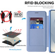 RFID peňaženka MagSafe Flip Case s ochranou fotoaparátu pre Samsung Galaxy S26, modrá