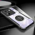 Puzdro pre Xiaomi Poco M7 Pro 5G, s magnetickým štítkom, transparentné / čierne