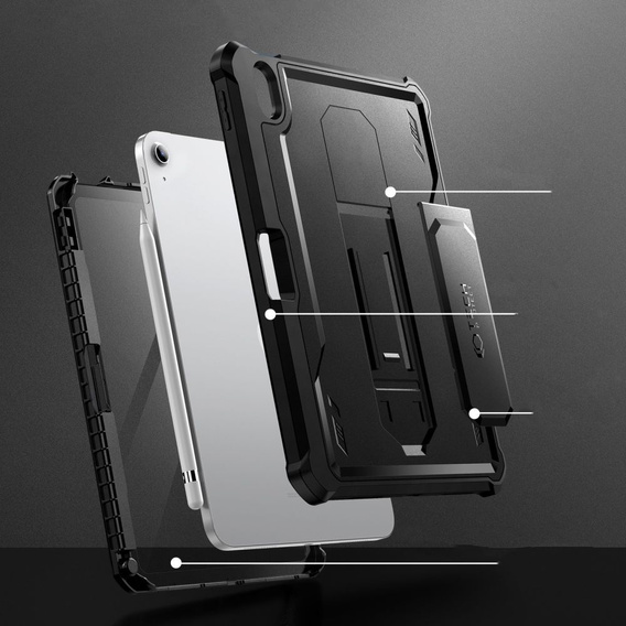 Obrnené puzdro pre iPad 10.9 2022 10 Gen, Dexnor Full Body, čierne