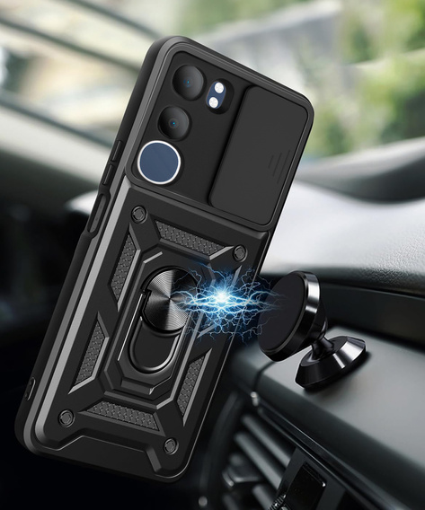 Obal na mobil pre Vivo Y19s, CamShield Slide, čierne