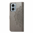 Klapkové puzdro pre Motorola Moto G24 / G24 Power / G04, Mandala, sivé