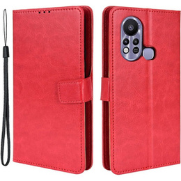 Klapkové puzdro pre Infinix Hot 11s, Crazy Horse Wallet, červené