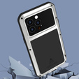 Love Mei Obal na mobil pre iPhone 14 Pro Max, armored with glass, strieborné