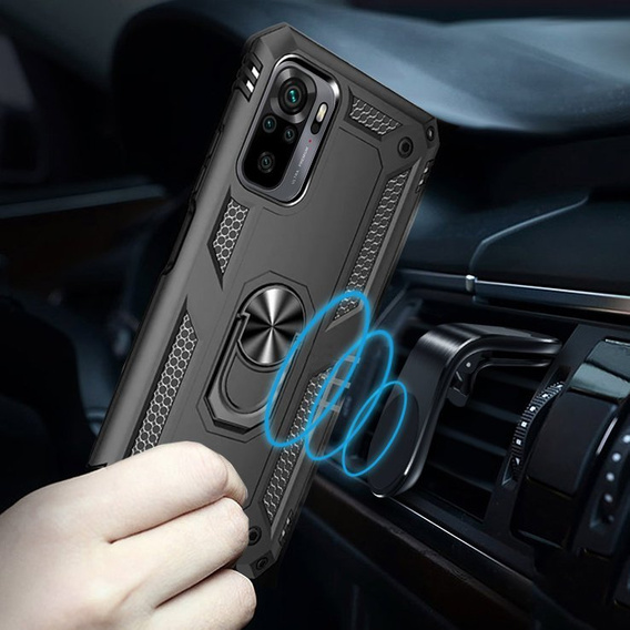 Pancierované obal na mobil pre Xiaomi Redmi Note 10/10S, Nox Case Ring, čierne