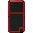 Love Mei Obal na mobil pre Samsung Galaxy S25 Ultra, armored with glass, červené