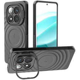 Puzdro pre Xiaomi Redmi Note 14 Pro 5G / Xiaomi Poco X7 5G, Ripple Kickstand, pre MagSafe, čierne