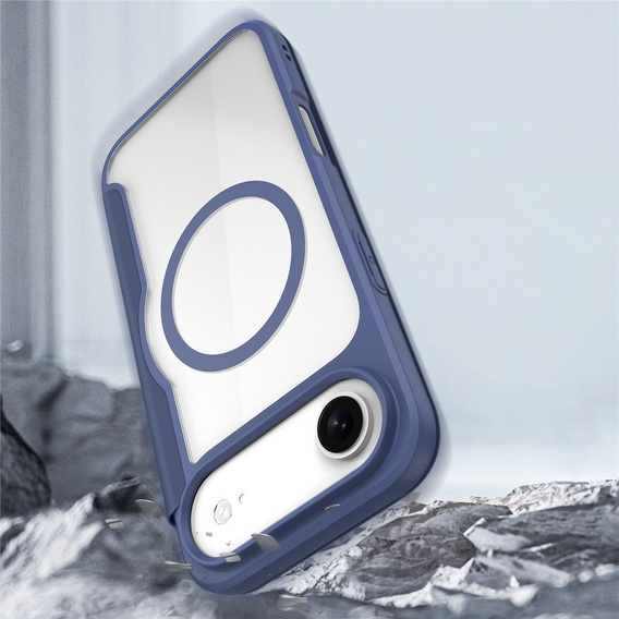Puzdro Dux Ducis pre iPhone Air, Skin X Pro, s chlopňou, pre MagSafe, tmavomodré