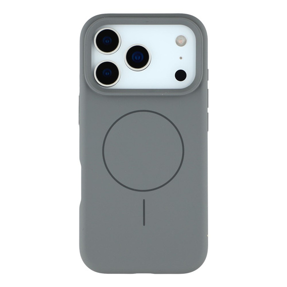 Silikónové puzdro pre iPhone 17 Pro, pre MagSafe, proti nárazom, sivé