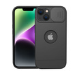 Puzdro ERBORD MagSafe Cam Slider, čierne + sklo na displej pre iPhone 13 / iPhone 14