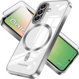 Puzdro pre Samsung Galaxy A56 5G, Electro MagSafe, strieborné + sklo na displej