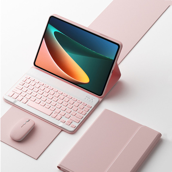 Puzdro + klávesnica Xiaomi Pad 5/5 Pro, ružové rose gold