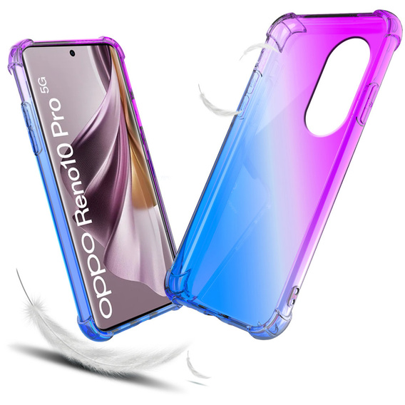 Puzdro pre Oppo Reno 10 / 10 Pro, Gradient Dropproof, Fialová / modrá
