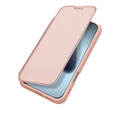 Puzdro Dux Ducis pre iPhone 17 Pro, Skin Pro, s chlopňou, s otvorom na kartu, ružové
