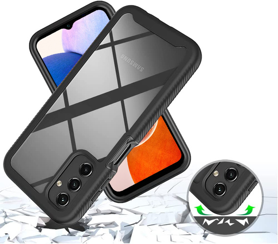 Puzdro pre Samsung Galaxy A14 4G/5G, Shockproof, s fóliou, čierne