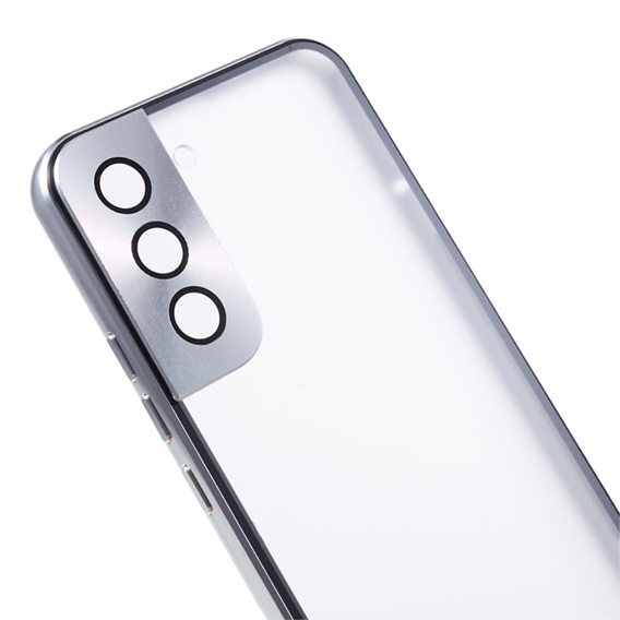 Puzdro pre Samsung Galaxy S21, Magnetic Dual Glass, strieborné