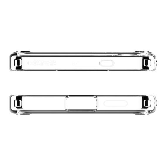 Puzdro MagSafe Spigen pre Samsung Galaxy S25+ Plus, Ultra Hybrid, transparentné / biele + tvrdené sklo 9H