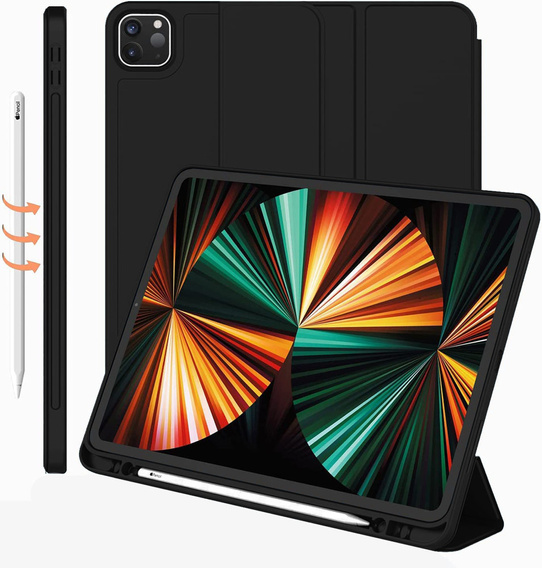 Puzdro pre iPad Pro 12.9" 2022/2021/2020 (6/5/4 gen.), Smart Pencil, so slotom na stylus, čierne